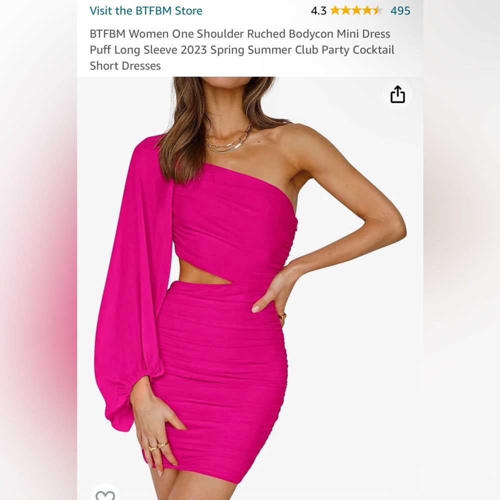 Women One Shoulder Ruched Bodycon Dress Long Sleeve Party Cocktail Short Dresses